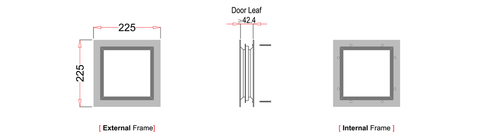 Steel Vision Panel Frame Steel Door Vision Panel Lite Frames - VP204x204
